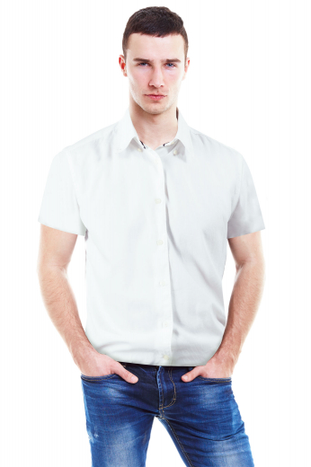 Handmade White Shirt For Men This super stylish mens bespoke white shirt is fabricated with wool blend by skilful fabric magicians at My Custom Tailor. Bestowed with a hand sewn button down collar with 2 1/2 inch collar points, this trendy mens handmade short sleeves shirt can be worn to work daily. This mens tailor made shirt with a plain back and a placket front is also a stylish formal that you can wear to interview and meetings. Buy online to make it one of the priced collections of your bespoke formal garments that can be worn daily.