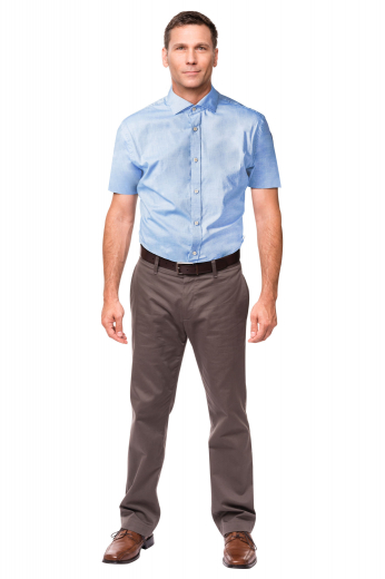 Mens Bespoke Short Sleeves Sky Blue Shirt This handsome mens handmade sky blue shirt is a trendy formal that can be worn to work daily. Fabricated with cotton, this mens bespoke short sleeves shirt puts to display a stunning full spread collar with 2 stylish 1/2 inch collar points. It is an excellent mens tailor made formal shirt that is made super comfortable with a plain back and a placket front. Order online at My Custom Tailor to own this mens bespoke shirt for the style that speaks for itself.