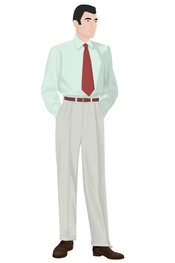 Suit yourself by wearing this stunning mens handmade vintage custom made pant in white, fabricated with wool. It is an elegant daily wear formal for men who like comfort as much as sophistication. With a ground breaking pattern of full cut open pleats and dropped belt loops, this mens bespoke vintage style slack features a zipper fly and 2 point button and hook for closure. Order online to flaunt this mens vintage style custom pant that is also provided with 1.5 Inch Turned-up Cuffs at My Custom Tailor.
