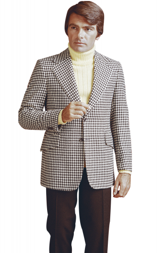 Mens Bespoke Black And White Checkered Wool Blazer This stellar mens bespoke black and white checkered plaid blazer in alpaca wool is just the kind of formal that you'd want to wear to golf games, corporate parties, and board meetings. This made to order sports jacket is a single breasted formal that features 2 front closure buttons and 3-1/2-inch notch lapels. It has a breathable fabric quality that is made all the more comfortable with the inclusion of a centre vent, 1 upper welt pocket, and 2 lower slanted pockets with flaps.