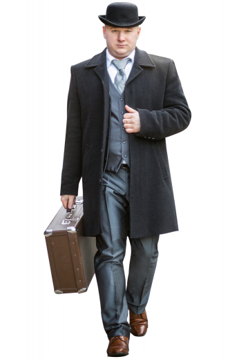 This men's black coat is perfect for all winter occasions, tailor made in a fine wool and tweed and cut to a slim fit, featuring a double breasted button closure, slanted welt pockets and buttoned cuffs. 