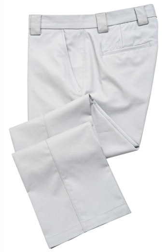 This men's custom made white trouser is tailor made in a fine wool blend and cut to a slim fit, featuring slash pockets, extended belt loops and a flat front pleat. It is a fantastic option for your everyday wardrobe!