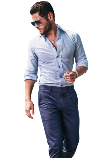 Mens Slim Cut Tailored Pale Blue Button Down This men's slim cut tailored pale blue button down is made in a fine linen blend and features an ainsley collar, placket front and rounded barrel cuffs.