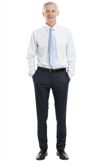 Mens Bespoke Tailored White Button Down Shirt This men's slim cut white button down is features an Ainsley collar and rounded barrel cuffs, and is tailored to a perfect fit. This men's custom shirt has no pockets for a more seamless fit.