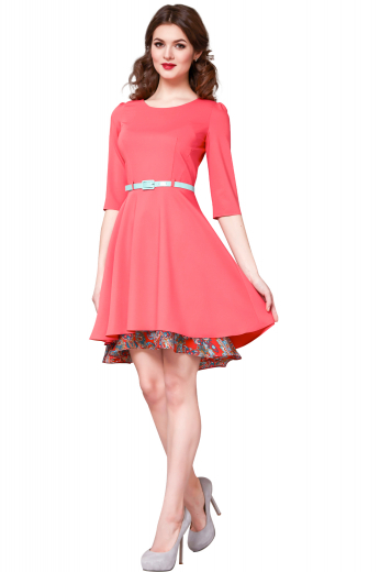 Womens Round Neck Hand Made Pink Dress This women's dress is tailor made to a slim fit, featuring a round neck and landing just at the knee. It is perfect for any casual day out, even brunch with your girls!
