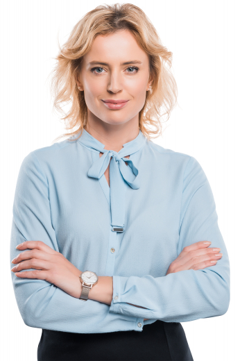 Slim Cut Custom Tailored Baby Blue V Neck Blouse This slim cut custom made to measure women's blouse is perfect for a girly twist on an everyday outfit. It is made to measure with matching buttons and a v neck mandarin collar.