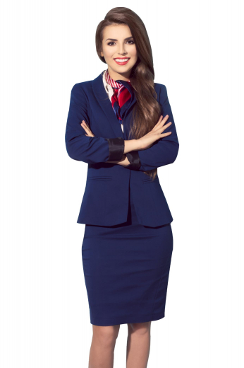 Buy Womens Custom Navy Skirt Suit This navy suit will add a classy retro flair to your outfit. It is custom made to perfect fit with a beautiful shawl collar and a classic single breasted blazer.