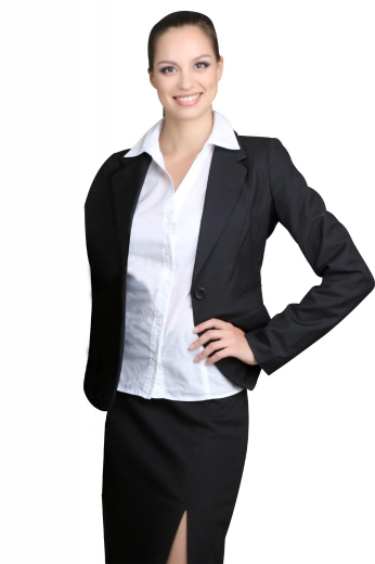 My Custom Tailors Womens Bespoke Sleek Black Skirt A women's made to measure custom hand tailored sleek modern skirt suit featuring a stylish and sophisticated skirt with a modest yet sexy slit and paired with a single breasted blazer, custom made to suit and flatter your figure.
