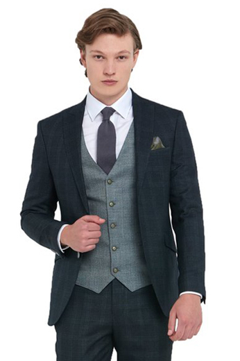 Mens Platinum Alpha Three Piece Suits