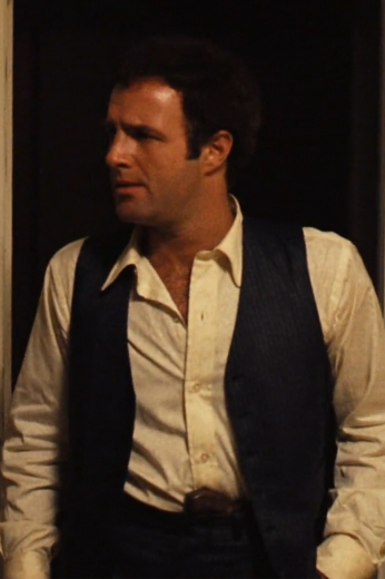 The Godfather Custom Made Vest In a glossy charcoal is this men's pinstripe vest custom tailored in a classic vintage style inspired by The Godfather. This hand-tailored men's vintage vest is a great buy that will fit and flatter you handsomely.