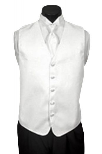 Mens Classic Waistcoat A classic five button curved tip longer length men's waistcoat with no pockets. Made elegantly in white for weddings and black-tie events.