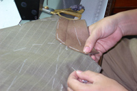 Melton is applied under the collars for a soft natural roll to the neck