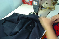 Side seams on our custom jackets are machine sewn and designed for extra strength
